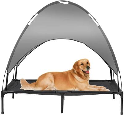 China Breathable Portable Foldable CamoRaised Hooded Grounded Igloo Canopy Hammock Camouflage Dog High Bed with Removable Canopy for sale