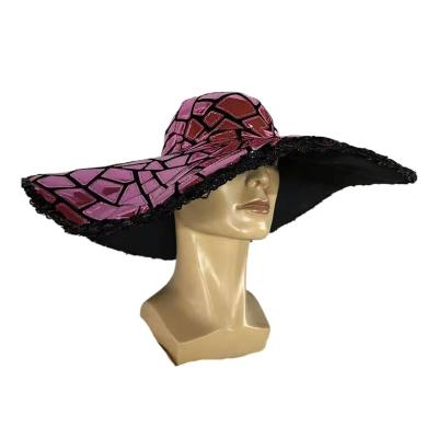 China Fashion Sequin Brim Hat Women Large Club Foldable Soft Wide Brim Hats Jazz Dancer Singer Party Party Prom Hats Stage Accessories for sale