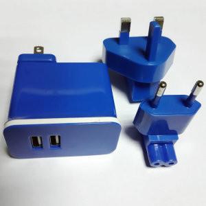 China 5V 2A USB Wall Charger with Interchangeable Plugs for sale