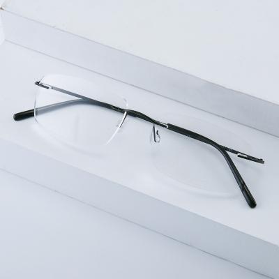 China Face Shape Match: ALL Hot - Selling High Quality Square Rimless Stainless Steel Optical Frame Glass Man Frame for sale