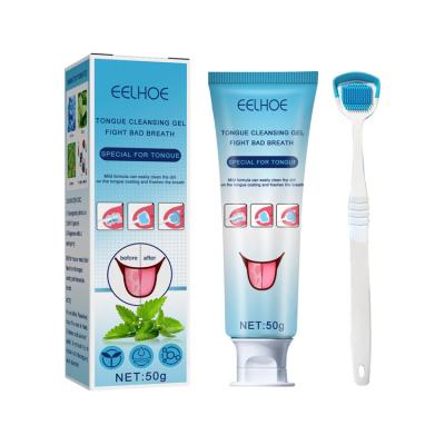 China Wholesale Oral Tongue Fighting Product Care Private Label Brand Cleaning Gel And Brush Effectively Clean Bad Breath for sale