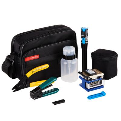 China Hot sale FTTH fiber optic tool kit with fiber optic tester kit tool bag cleaver VFL unicam fiber kit for sale