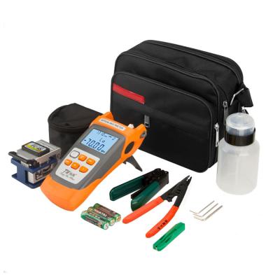 China free shipping high quality iptv sample fiber optic tool kit with fc-6s fiber optic cleaver power meter ftth tool kit for sale