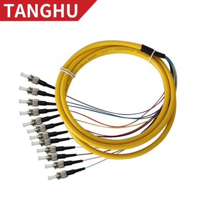 China FTTH Square Head Single Mode Fiber Telecommunication Class Tanghu 12 Core Bundle Tail Fiber Jumper for sale