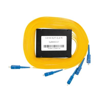 China FTTH Fiber Optic Splitter 1 x Splitter 4 Box SC Tail Fiber Optic 1 x 4 Splitter Telecommunication Course for sale