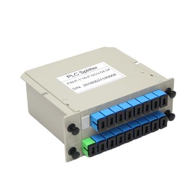 China FTTH OEM Insert Type SC Connector 1x16 PLC Fiber Cassette Splitter for sale