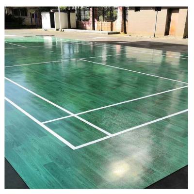 China Shock Absorption Green Color International Badminton Court PVC Vinyl Sports Flooring With Sand Pattern for sale