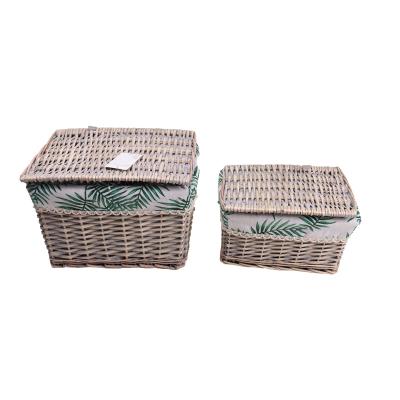 China Sustainable Style Modern Hand - Woven Wicker Fruit Storage Basket With Lid for sale