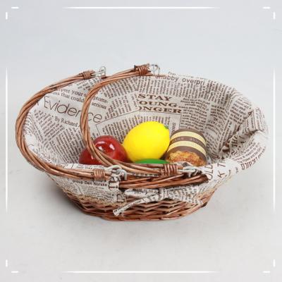 China Sustainable Wholesale Custom Oval Fruit Wicker Baskets With Handle for sale