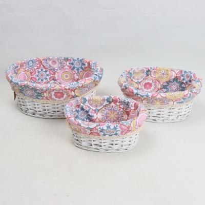 China Viable promotional fruit and vegetable material storage oval wicker basket for sale