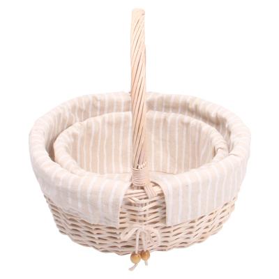 China Good Quality Viable Willow Storage Basket With Handle For Sale for sale