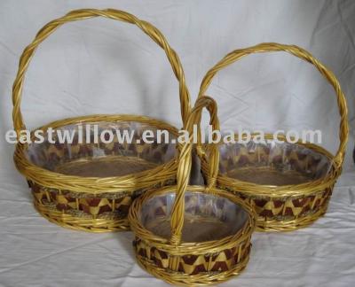 China Europe flower basket with high handle for sale