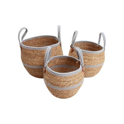 China Straw Planter Basket Straw Basket Viable Straw Seaweed Basket for sale