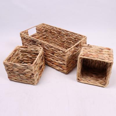 China Viable Top Sale Rectangle Straw Basket Weaving cesta de palha for sale