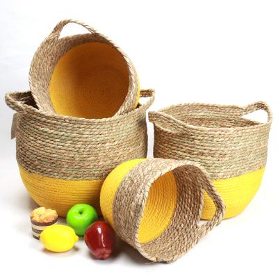 China Direct Supply Straw Basket Large Woven Straw Basket Factory Market Viable for sale