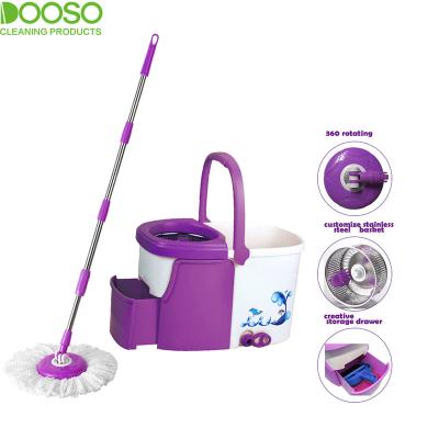 China Best Viable Selling Household Spinning Broom & Bucket Set Lazy Bucket Floor Mop Cleaning Set for sale