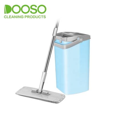 China Sustainable Microfiber Self Wringing Flat Squeeze Mop Bucket Floor Cleaning for sale