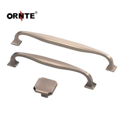 China ORNTE Modern Brushed Black Nickel Gold Zinc Alloy Furniture Pulls Sideboard Handles for sale