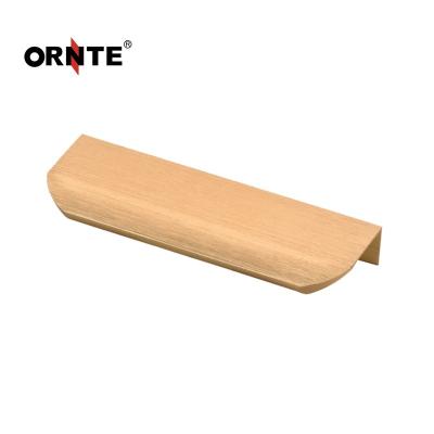 China ORNTE Nordic Simple Gold Aluminum Alloy Wardrobe Handle Black Drawer Cabinet Door Pull Hardware Luxury Light Hardware for sale