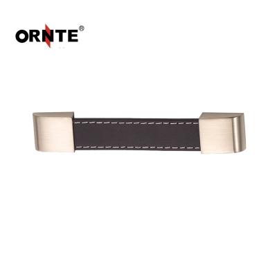 China Home Decoration Easy Installation Modern Design ORNTE Leather Drawer Pull For Cabinet for sale