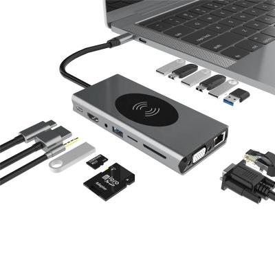 China Mobile Devices .desk HUB computer type C to HD-MI USB power supply hub 15 in 1 for laptop docking station adapter for pro usb ethernet adapter from macbook for sale