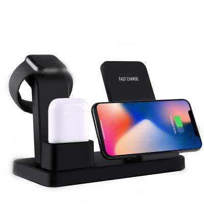 China Wireless Charger for Apple Watch Mobile Phone Charging Station 3 in 1 CE FCC ROHS Qi Portable Smart Watch Wireless Charger for Apple Watch Radio Charger for sale