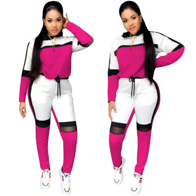 China European and American stitching suit B728 autumn and winter new women's fashion pants Amazon casual mesh suit for sale