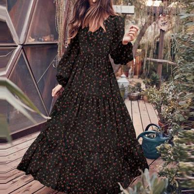 China Fashionable anti-static anti-static equipment flower casual long girls' dresses for sale