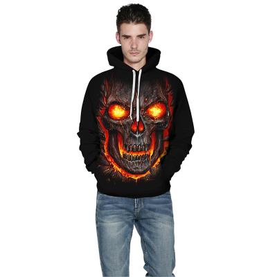 China Anti-Wrinkle Anti-Wrinkle Manufacturer Direct Selling American Style 3D Printed Halloween Drop-Shoulder Pockets Hoodie Loose Long Sleeves for sale