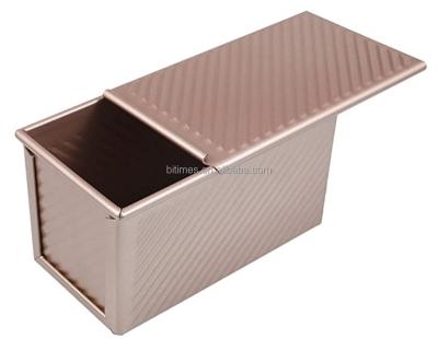 China Hot Selling Stocked Carbon Steel Pullman Bread Pan Bread Toast Box With Heavy Duty Nonstick Lid for sale