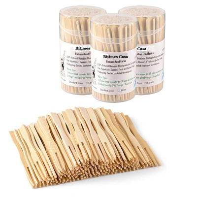 China Sustainable Home Bart Restaurant Natural Bamboo Fork for Fruit, Cake, Dessert for sale