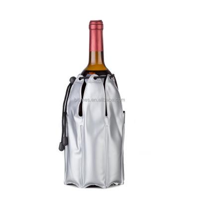 China Viable Popular Party Drawstring PVC Wine Champagne Cooler Bag For Pinic Portable Barbecue for sale