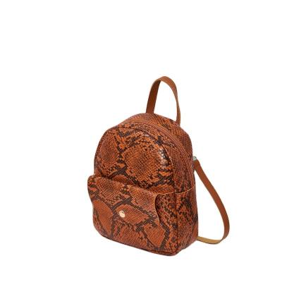 China Mini Backpack Women Pu Leather Multifunctional Pattern Earphone Cable Young Lady Small Small Bagpack Snake Shoulder Bag Female Ladies Eyelet Backpack for sale