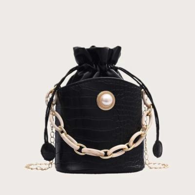 China Fashion Different Color Snake Design Croco PVC Bucket Shape Woman Bags S091501 for sale