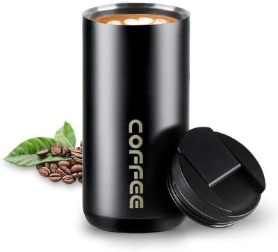 China Sustainable Reusable Coffee Cup Lids Water Coffee Vacuum Cup With Cover Steel Coffee Cup for sale