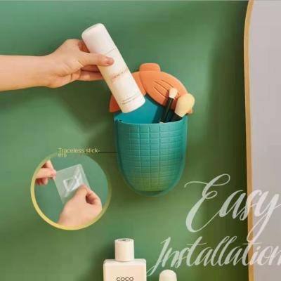 China Viable No-Hole Storage On The Bathroom Wall Kitchen Storage Rack Variety Finished Plastic Corn Wall Hanging Rack for sale