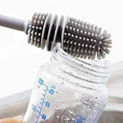 China OEM Viable Silicone ODM Brush Cleaning Bottles Cleaning Brush For Baby Kitchen Cup Silicone Bottle Brush for sale