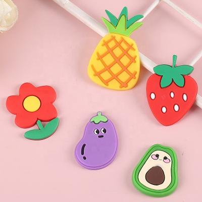 China Washable Fruit Cartoon PVC Patch Children Clothing Rubber Shoes Bags Luggage Silicone Decorative Environmental Trademark for sale