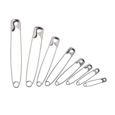 China Open Pin Diy Safety Pin Silver Clothing Metal Viable Tag Metal Steel Safety Pins for sale