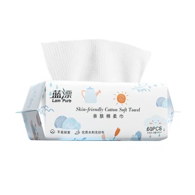 China Baby Cleaning Care Use Facial Tissue Disposable Towel Cotton Wet And Dry Use For Home And Travel Use for sale