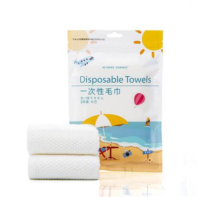 China 2 Pieces Bottom MOQ Cotton / Plastic Bag Disposable Towel For Hair Salon for sale