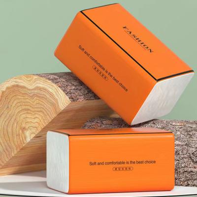 China office & Cheap Customized Hotel Orange Color Packed Wooden Facial Tissue Home Use for sale