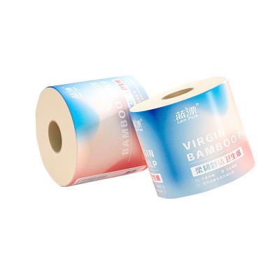 China Bamboo Pulp Soft Plastic Wrapping Virgin Bamboo Pulp Toilet Paper Tissue Paper Roll for sale