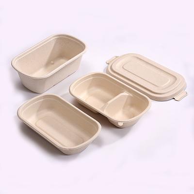 China Disposable and Biodegradable Disposable Existing Snack Cup Bowl Box Sugarcane Paper Pulp Bow with Lid for sale