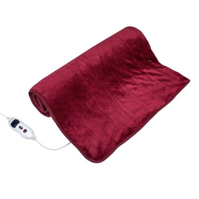 China Anti-Static Wholesale Winter Warm Soft Plush Car Shawl Camping Heating Travel Machine Washable For Sofa Bed Portable Electric Blanket for sale