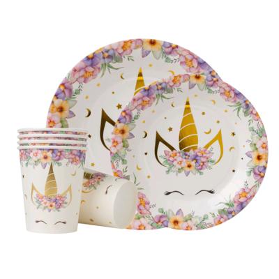 China Paper Gold Squinting Themed Unicorn Party Disposable Cutlery 7