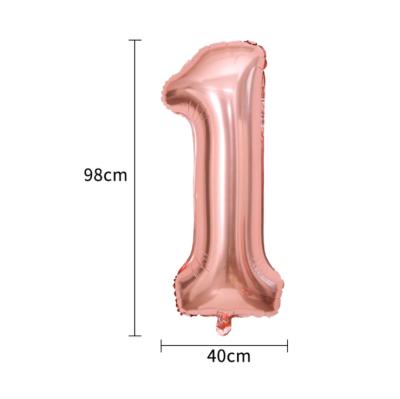 China Fun 40 Inch Large Digital Foil Balloon Digital Foil Balloon 90cm Slim Version Mounted Gold Balloon for sale