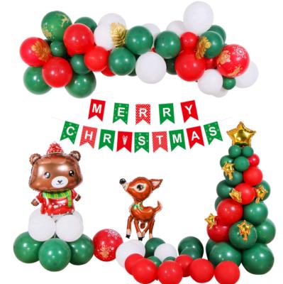 China Festival Decoration Christmas Balloon 12 Inch Gold Stamping 10 Inch Red and Green Latex Christmas Party Decoration Flag Balloon for sale