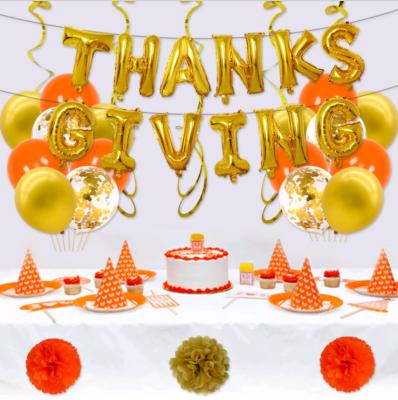 China Wholesale Festival Decoration Thanksgiving Balloon Party Indoor Decoration Scene Layout 16 Inch Letter Happy Thanksgiving Balloon for sale