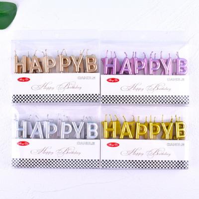 China Paraffin Wholesale Hotsales Colorful Happy Birthday Letter Candles Party Birthday Party Decorations Supply for sale